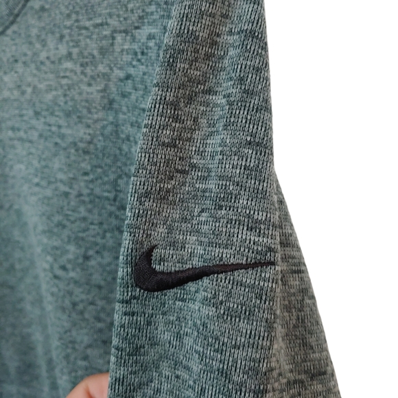 NIKE Dri-Fit Women's Pullover Hoodie Fleece Lined Heathered Green Size Small - Picture 4 of 10